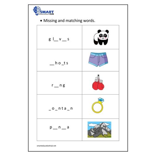 Vocabulary missing and matching 2