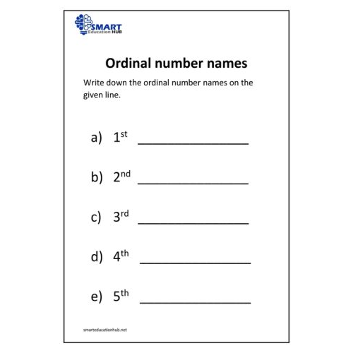Ordinal numbers 1